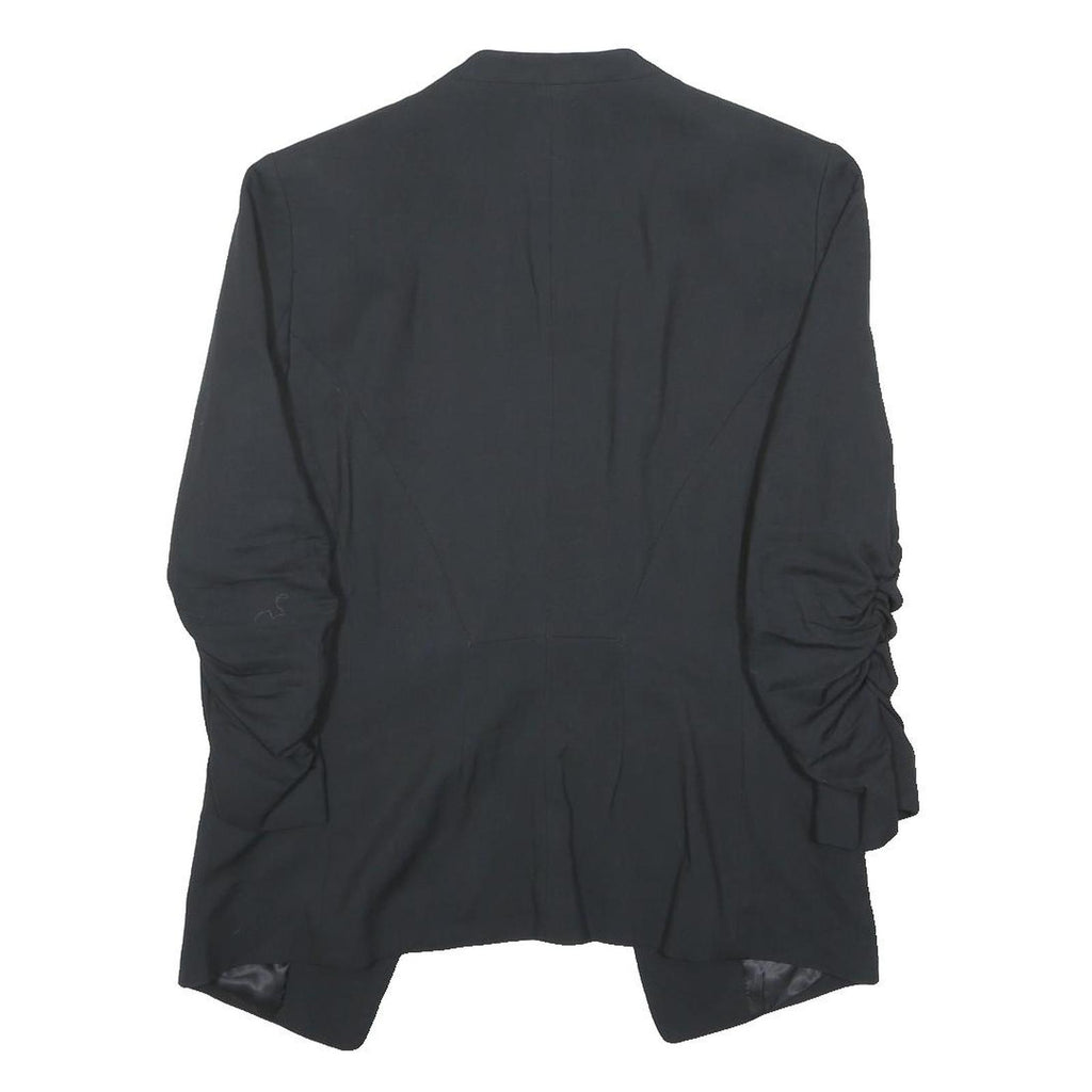 H&M Womens Black Tailored Blazer S Polyester Blend Woven Plain Button Closure