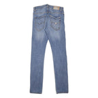 GUESS Mens Slim Blue Denim Skinny Jeans Cotton Blend W29 L32 Stylish Zip Closure