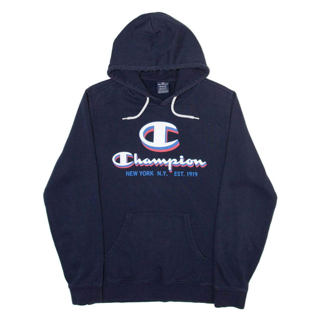 CHAMPION Mens Blue Hoodie M