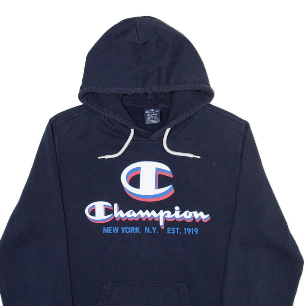 CHAMPION Mens Blue Hoodie M