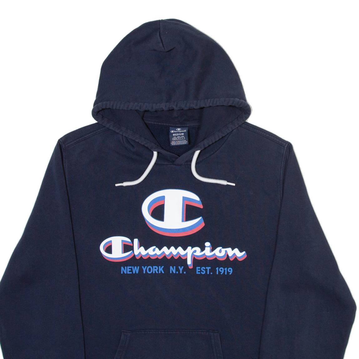 CHAMPION Mens Blue Hoodie M