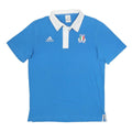 ADIDAS Mens Blue & White Italy Rugby Short Sleeve Polo Shirt M Cotton