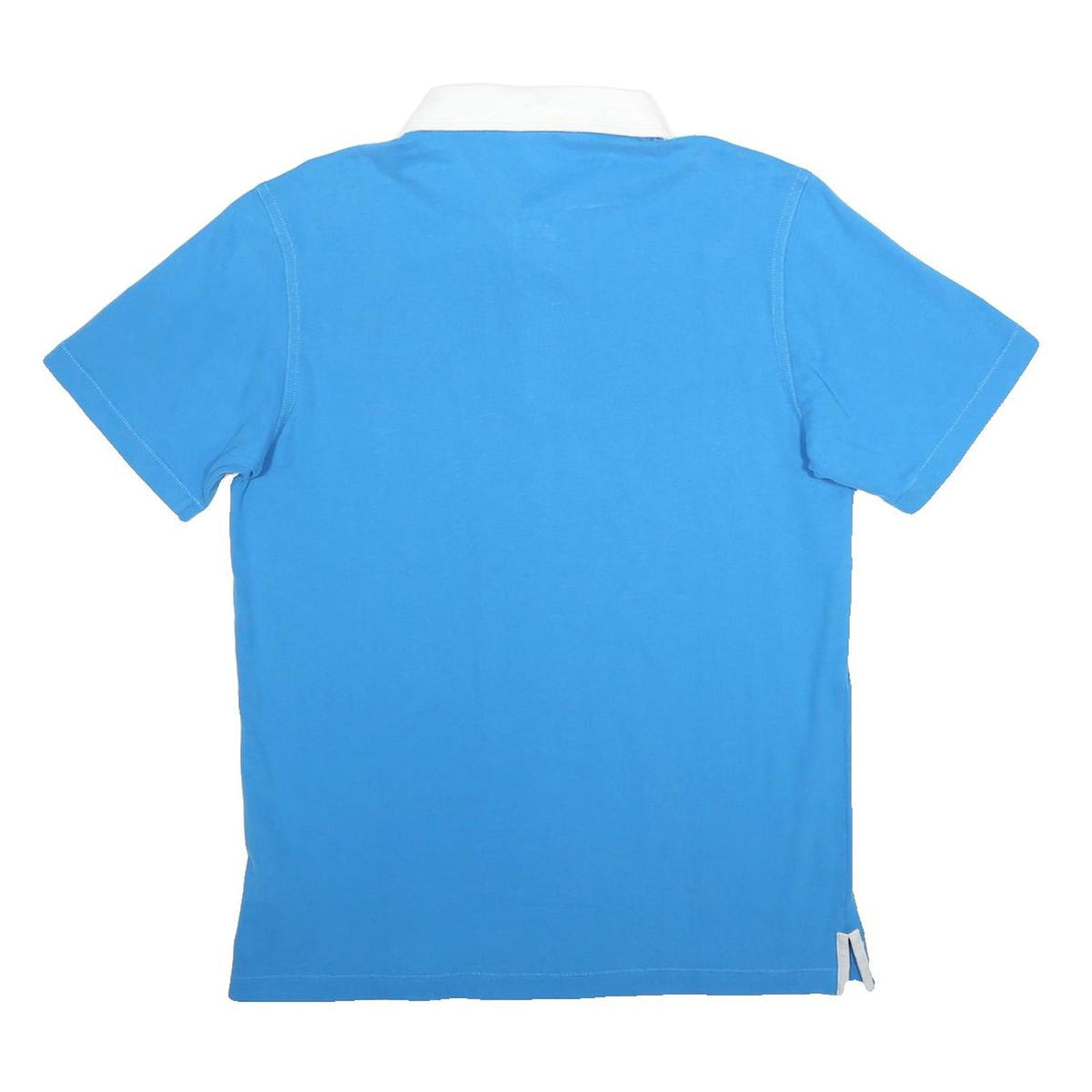 ADIDAS Mens Blue & White Italy Rugby Short Sleeve Polo Shirt M Cotton