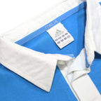 ADIDAS Mens Blue & White Italy Rugby Short Sleeve Polo Shirt M Cotton