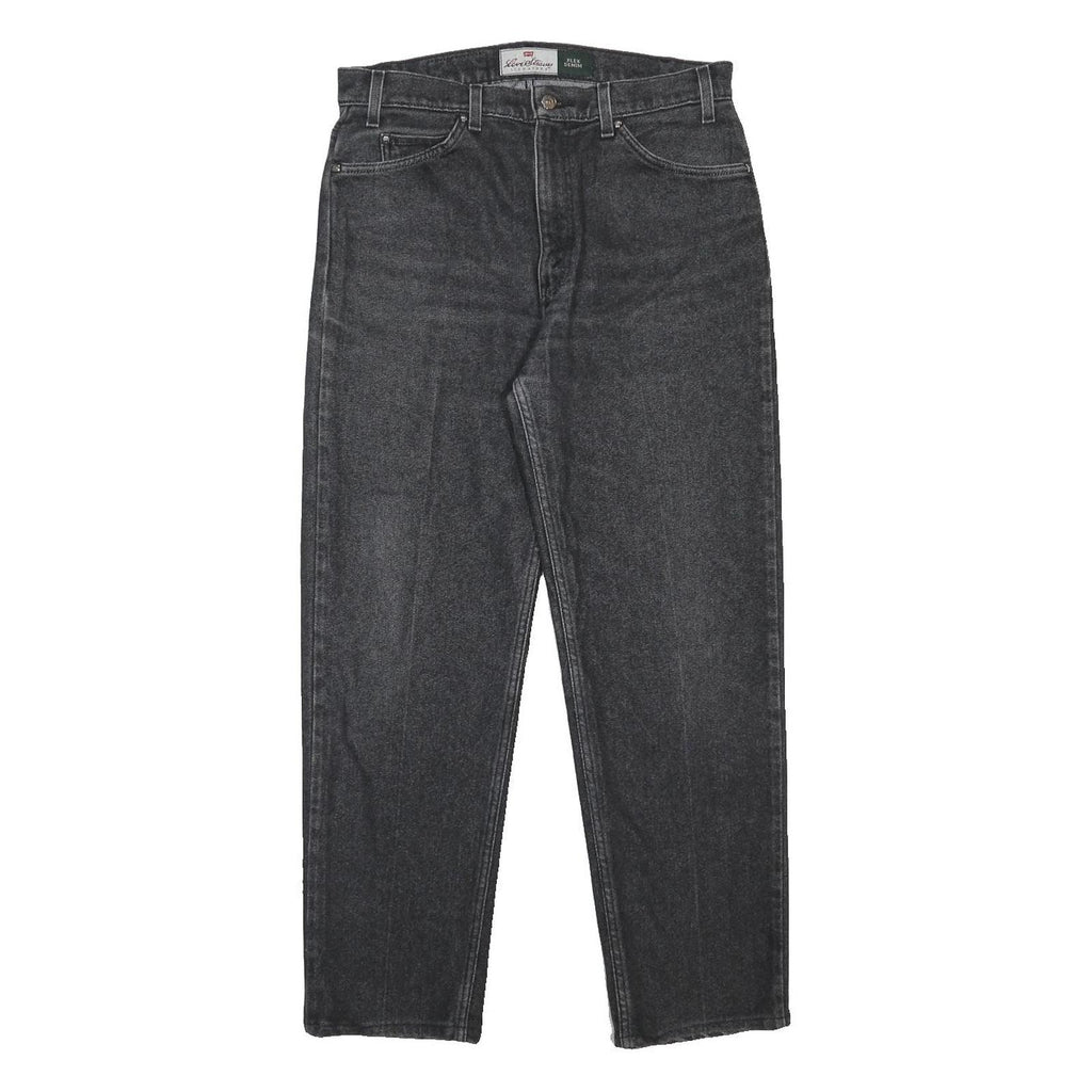 LEVI'S Signature Mens Straight Black Cotton Blend Denim Medium W33 L29 Zip