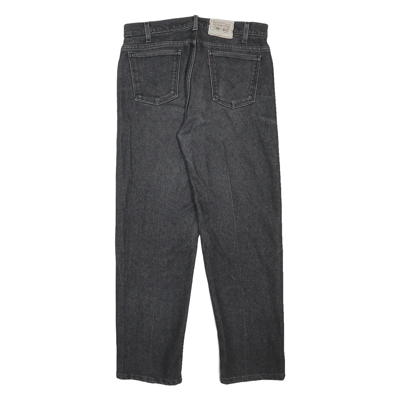 LEVI'S Signature Mens Straight Black Cotton Blend Denim Medium W33 L29 Zip