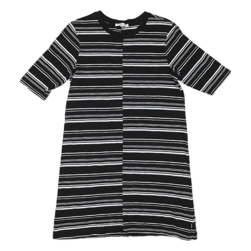 VANS Womens Black & White Striped Day Dress Cotton Blend M Casual Half Sleeve
