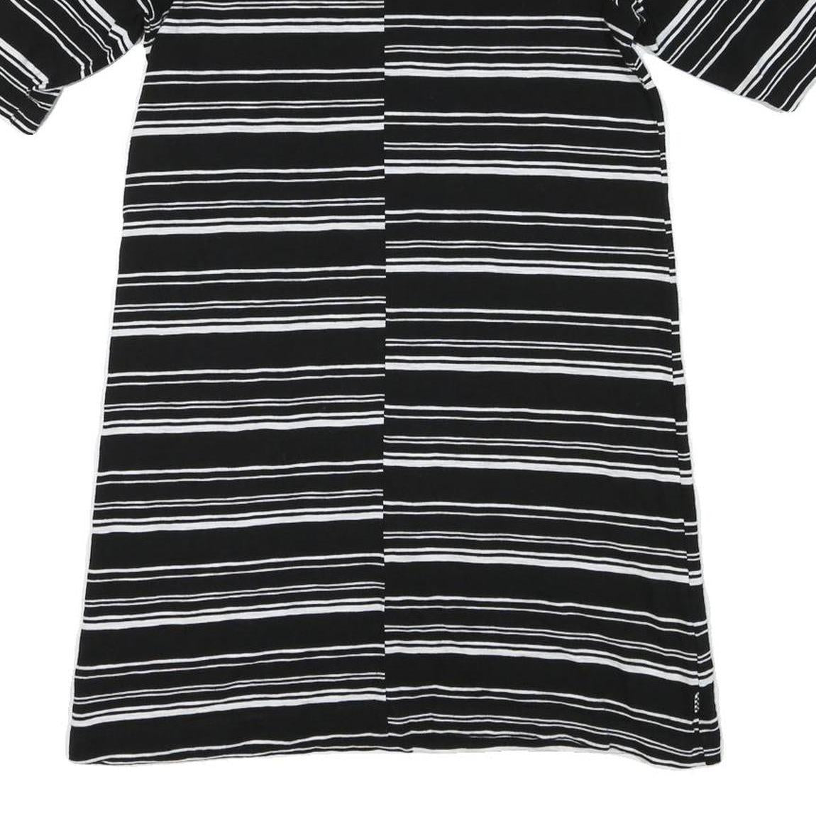 VANS Womens Black & White Striped Day Dress Cotton Blend M Casual Half Sleeve