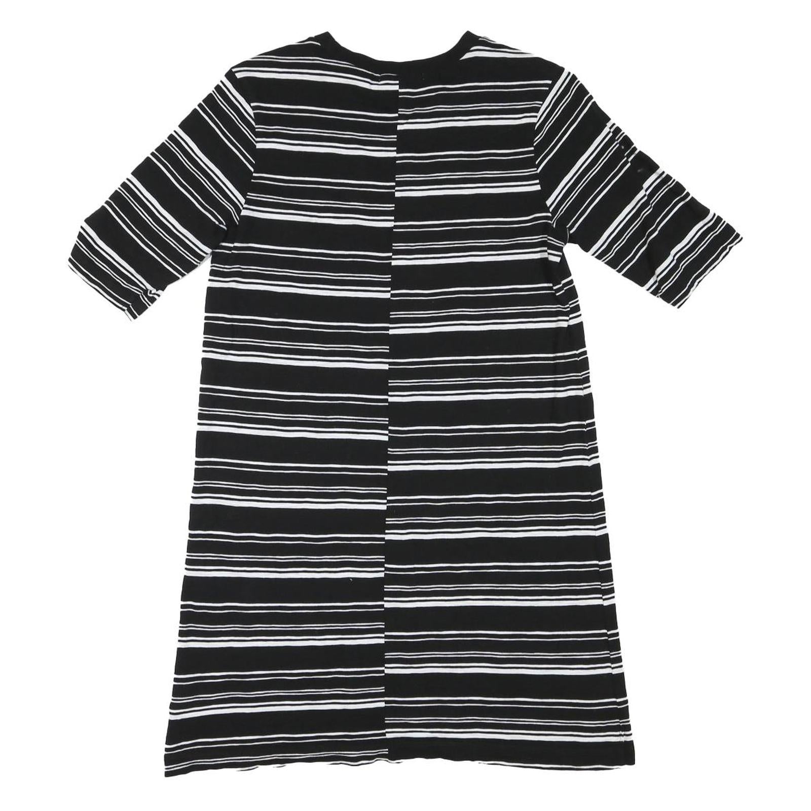 VANS Womens Black & White Striped Day Dress Cotton Blend M Casual Half Sleeve