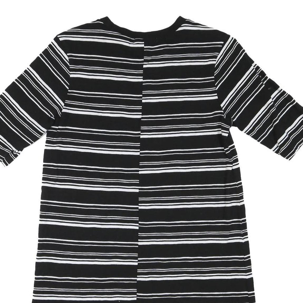 VANS Womens Black & White Striped Day Dress Cotton Blend M Casual Half Sleeve