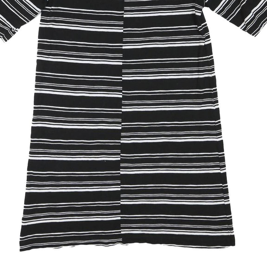 VANS Womens Black & White Striped Day Dress Cotton Blend M Casual Half Sleeve