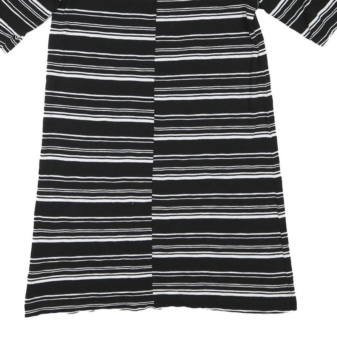 VANS Womens Black & White Striped Day Dress Cotton Blend M Casual Half Sleeve