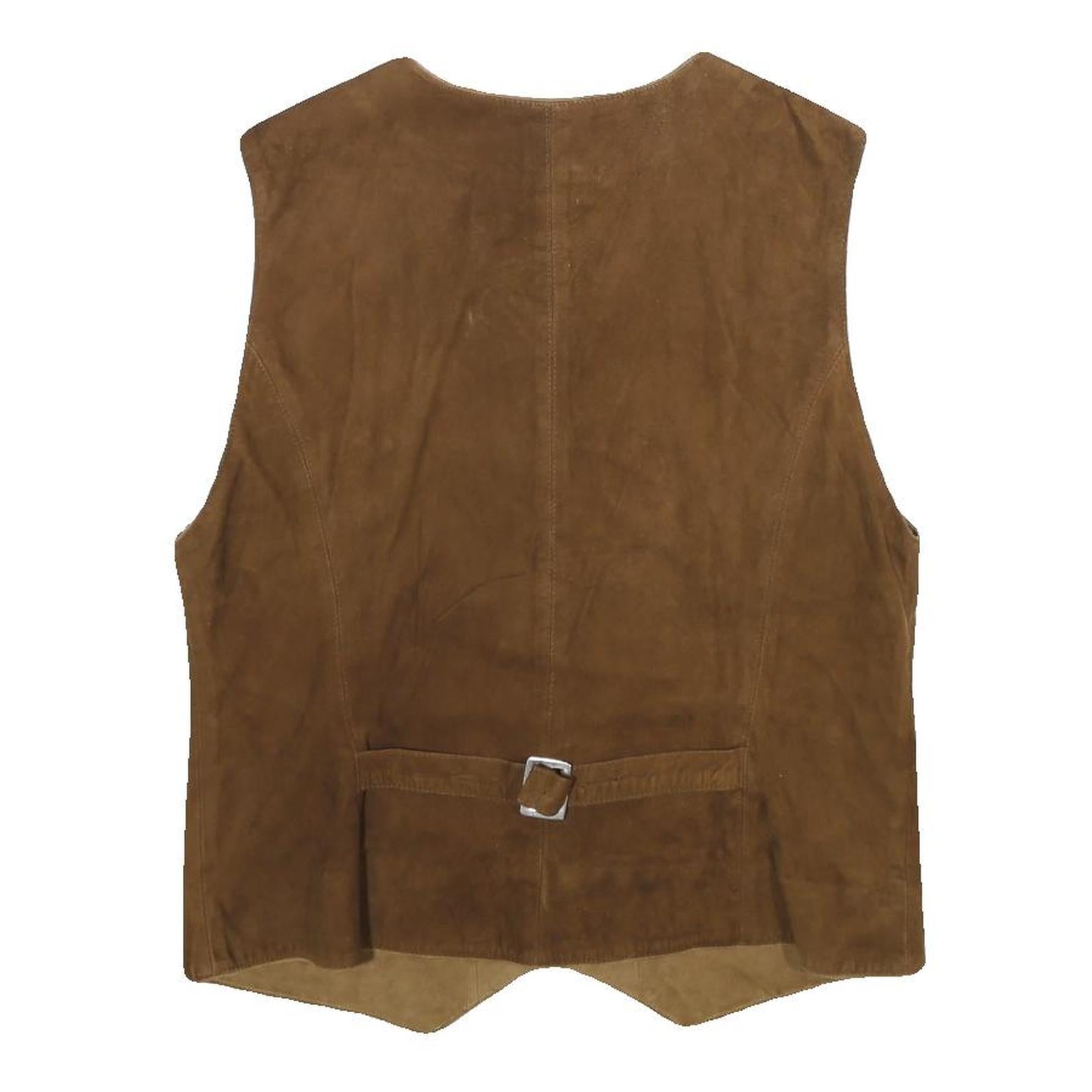 COUNTRY LINE Womens Brown Suede Button Jacket UK 8 Retro Classic Style