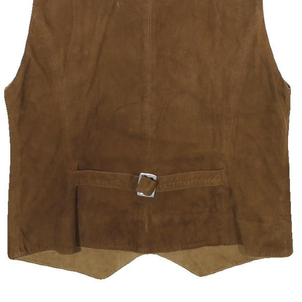 COUNTRY LINE Womens Brown Suede Button Jacket UK 8 Retro Classic Style