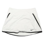 NIKE Womens White & Black Skater Short Polyester Blend S Sports Skirt with Logo