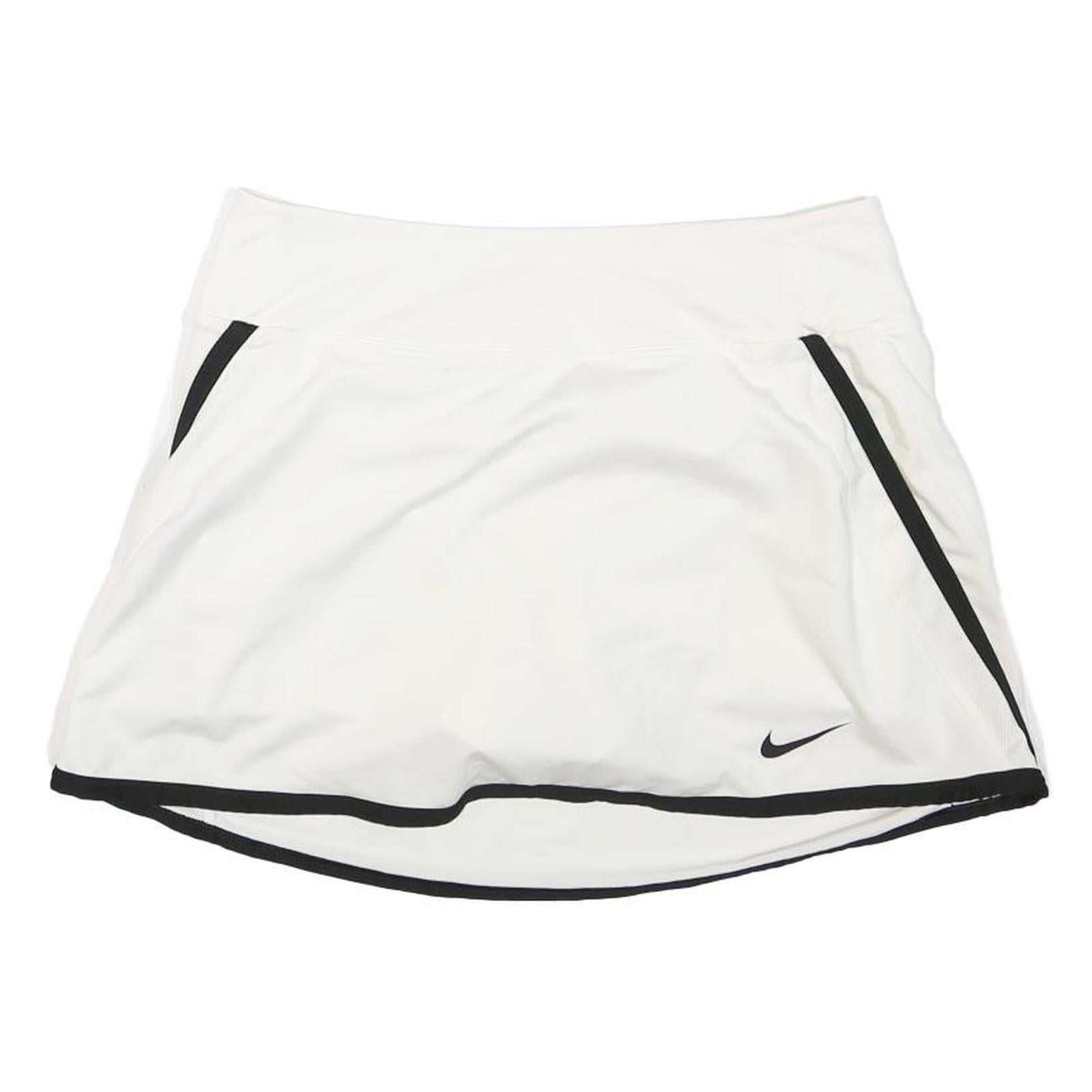 NIKE Womens White & Black Skater Short Polyester Blend S Sports Skirt with Logo