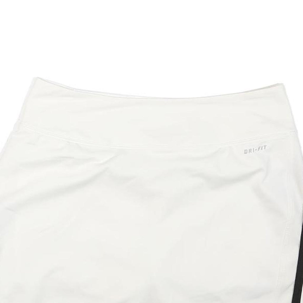 NIKE Womens White & Black Skater Short Polyester Blend S Sports Skirt with Logo