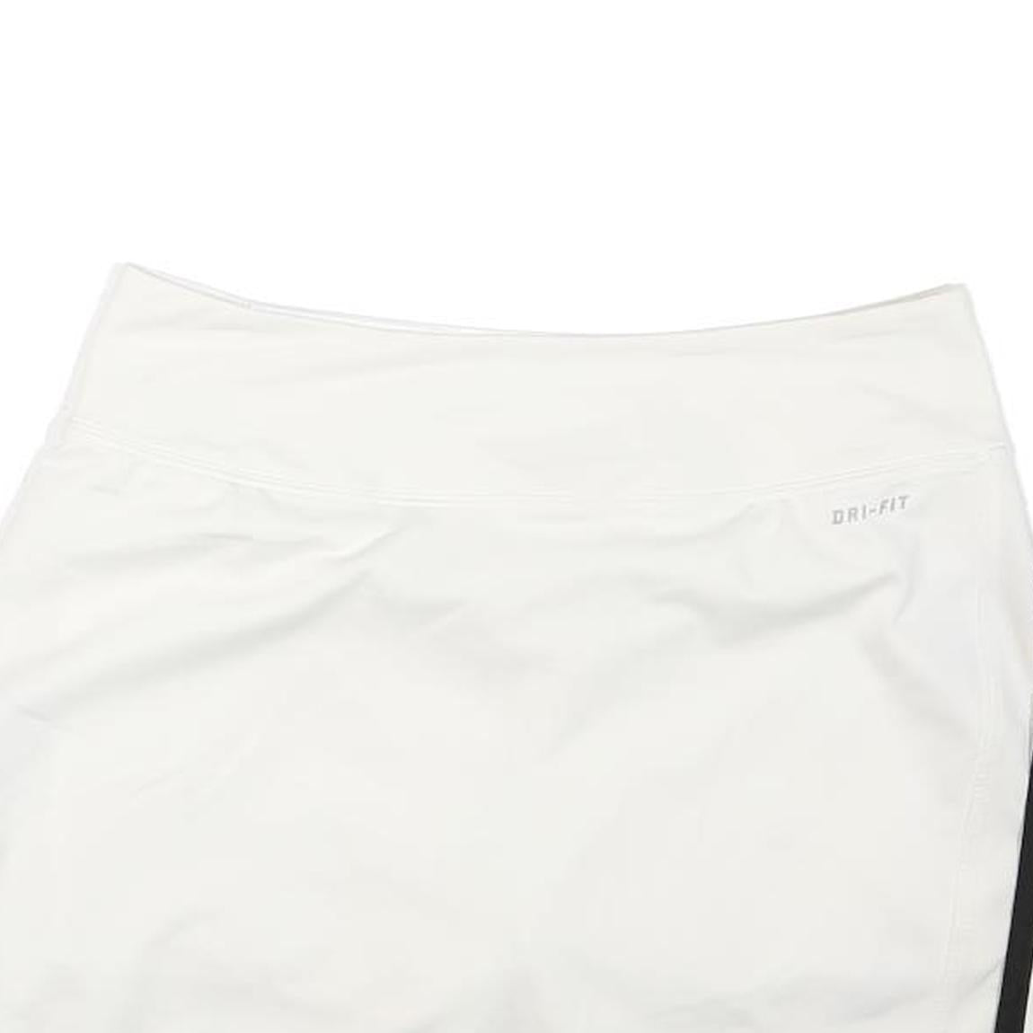 NIKE Womens White & Black Skater Short Polyester Blend S Sports Skirt with Logo