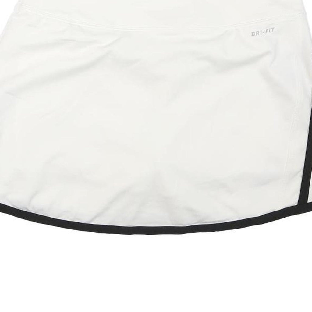 NIKE Womens White & Black Skater Short Polyester Blend S Sports Skirt with Logo