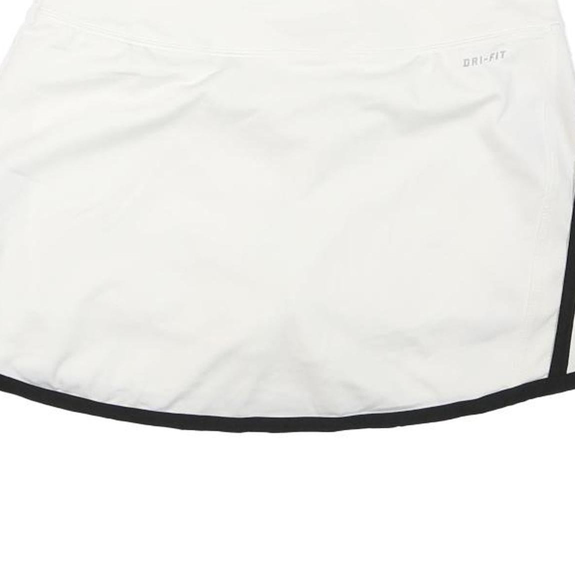 NIKE Womens White & Black Skater Short Polyester Blend S Sports Skirt with Logo