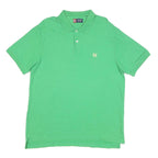 CHAPS Mens Green XL Short Sleeve Plain Polo Shirt Cotton Blend Classic Style