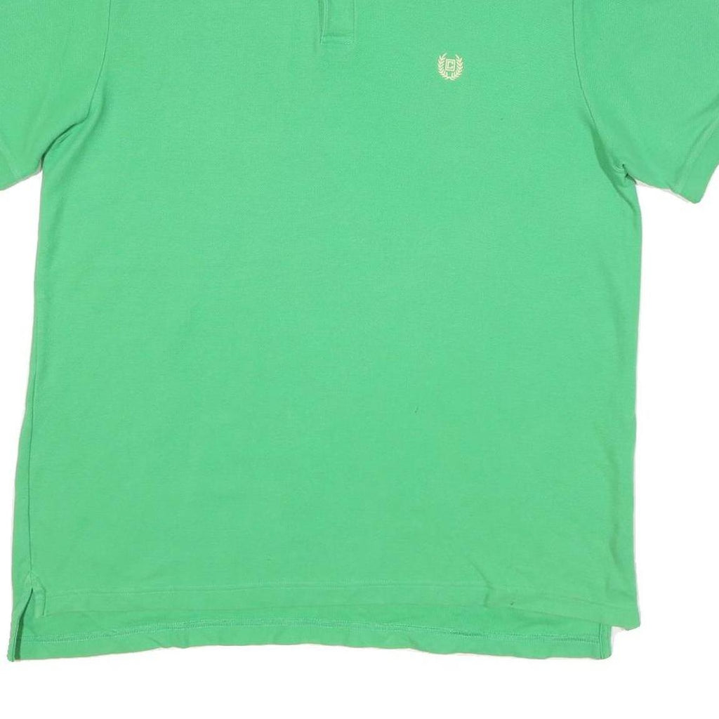 CHAPS Mens Green XL Short Sleeve Plain Polo Shirt Cotton Blend Classic Style