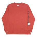CARHARTT Mens Red Long Sleeve Crew Neck Graphic T-Shirt L Sleeve Print