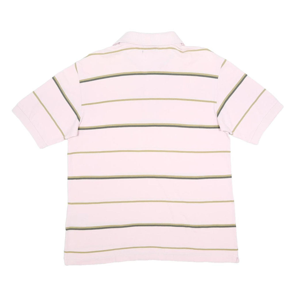 KAPPA Mens Pink & Green Striped Short Sleeve Polo Shirt M Casual Classic Cotton