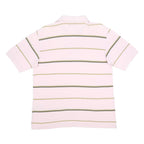 KAPPA Mens Pink & Green Striped Short Sleeve Polo Shirt M Casual Classic Cotton