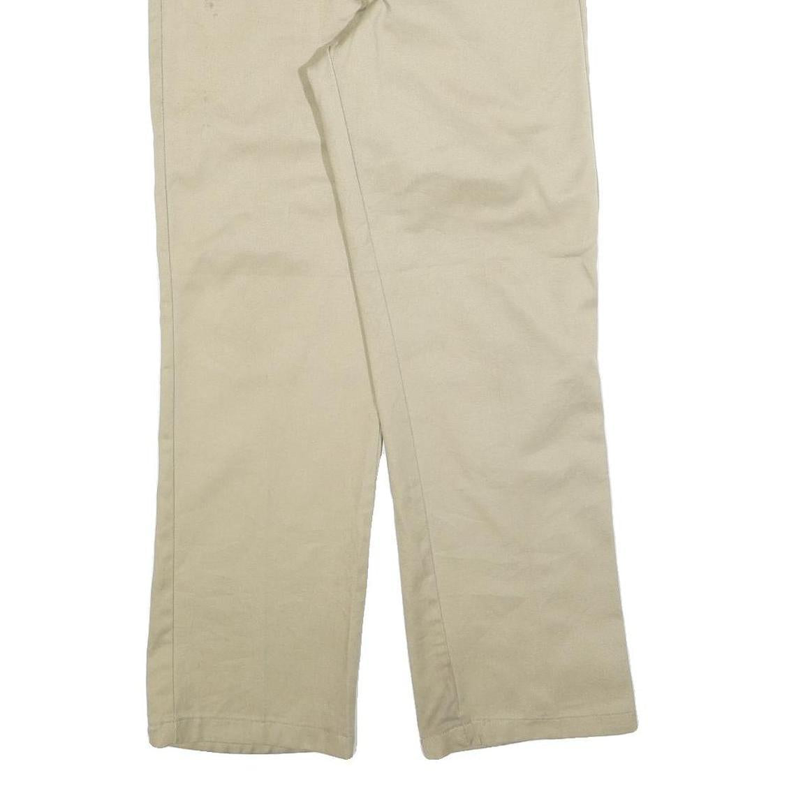 DICKIES Mens Regular Fit Beige Workwear Cotton Blend Trousers W30 L30 Zip