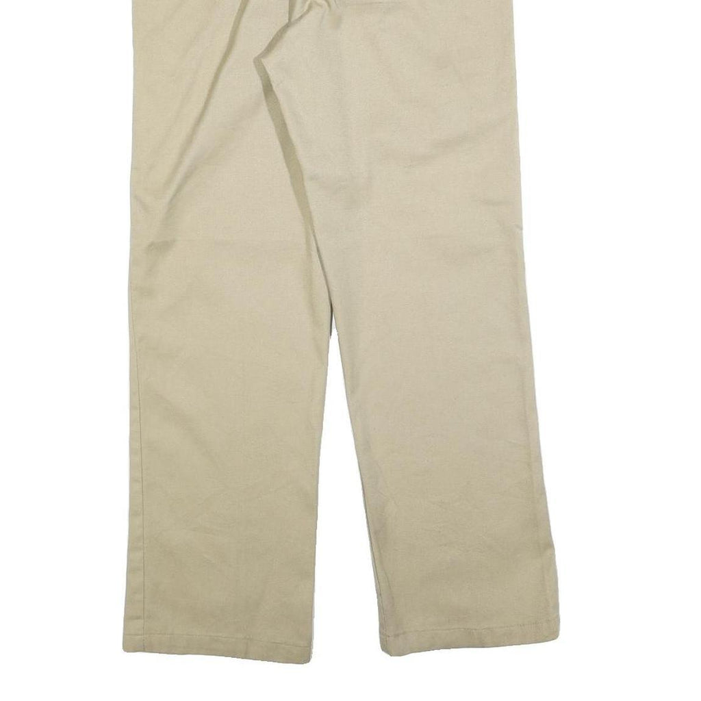 DICKIES Mens Regular Fit Beige Workwear Cotton Blend Trousers W30 L30 Zip