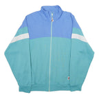 CAMPOGNOLO Mens Blue & Aqua Zip Jacket L Acrylic Blend Colourblock Sport Casual