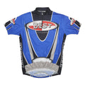 BEST Mens Blue & Grey Graphic T-Shirt 2XL Short Sleeve Zip Neck Cycling Jersey