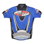 BEST Mens Blue & Grey Graphic T-Shirt 2XL Short Sleeve Zip Neck Cycling Jersey