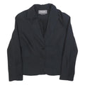CAMOMILLA Womens Black Button Jacket L Polyester Blend Plain Classic Tailored