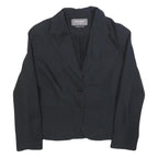 CAMOMILLA Womens Black Button Jacket L Polyester Blend Plain Classic Tailored