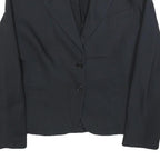CAMOMILLA Womens Black Button Jacket L Polyester Blend Plain Classic Tailored