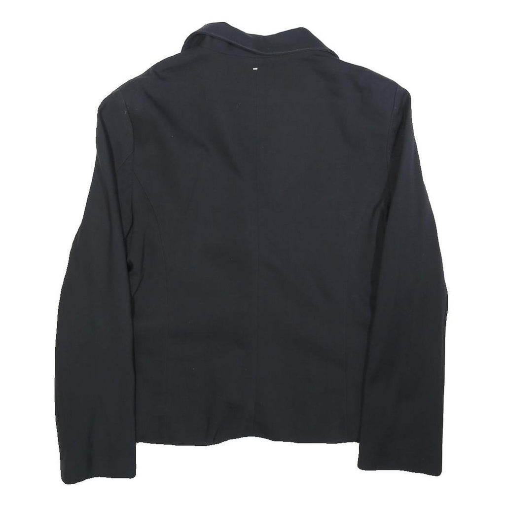 CAMOMILLA Womens Black Button Jacket L Polyester Blend Plain Classic Tailored