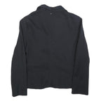 CAMOMILLA Womens Black Button Jacket L Polyester Blend Plain Classic Tailored