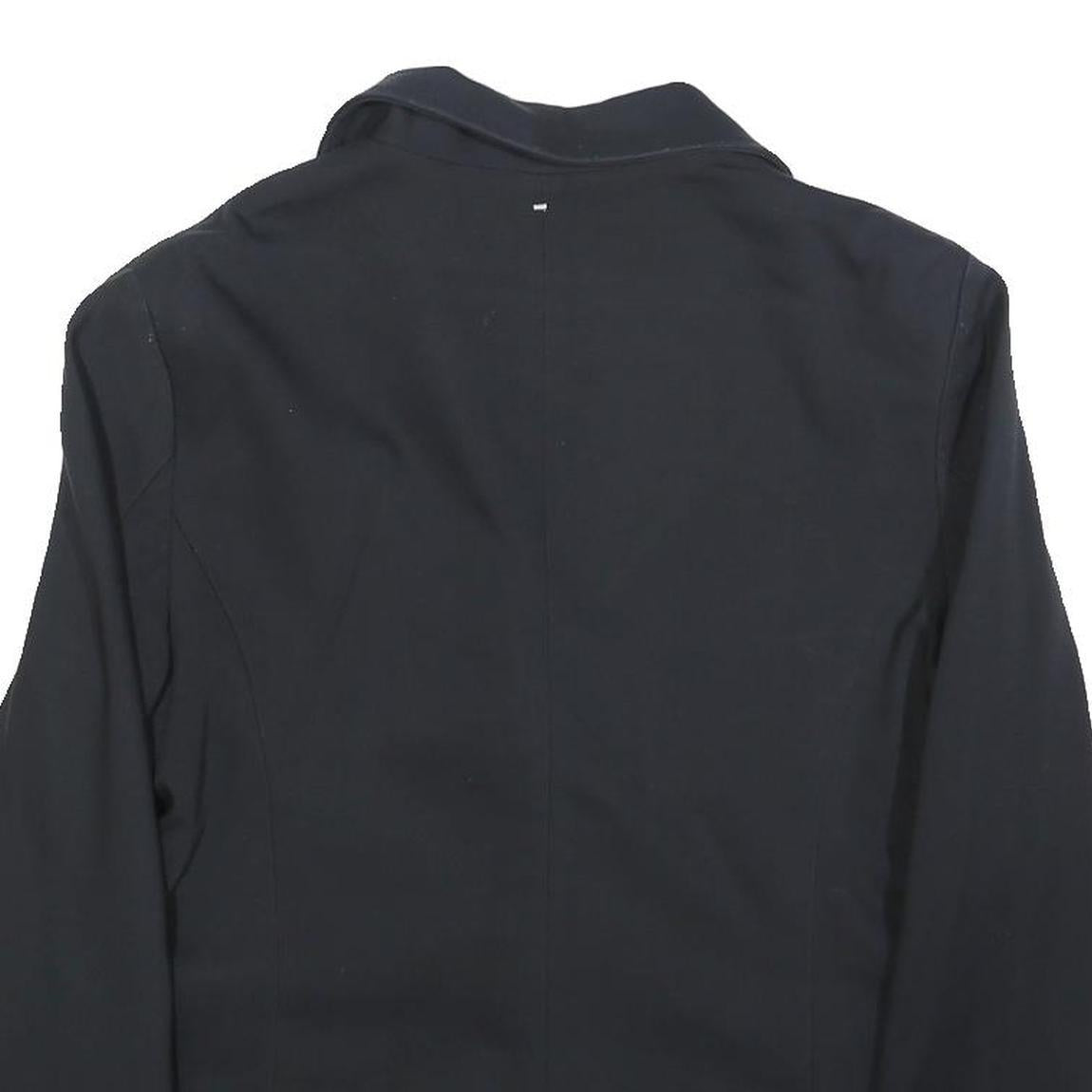 CAMOMILLA Womens Black Button Jacket L Polyester Blend Plain Classic Tailored