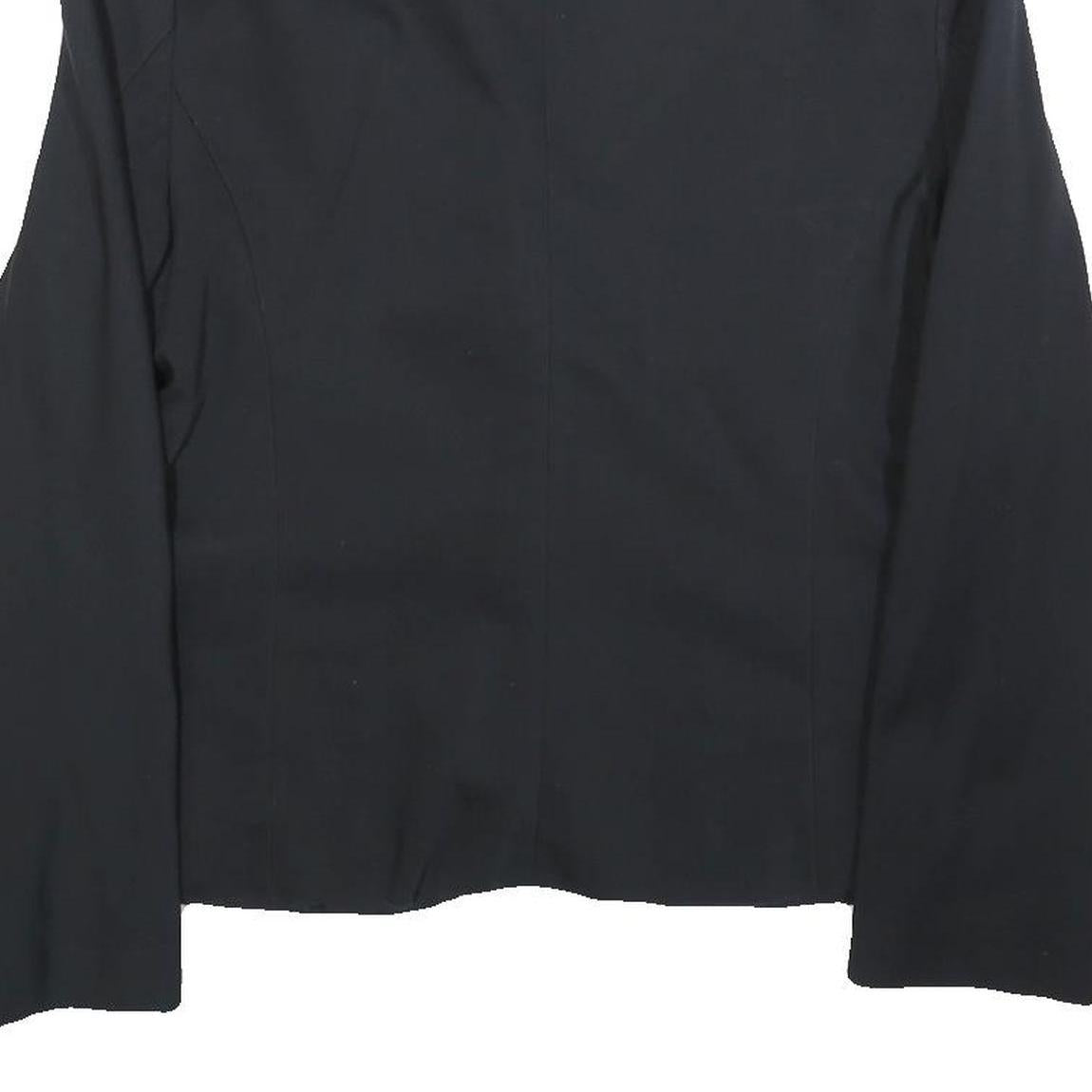 CAMOMILLA Womens Black Button Jacket L Polyester Blend Plain Classic Tailored