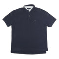TOMMY HILFIGER Mens Navy Blue Short Sleeve Plain Cotton Polo Shirt XL