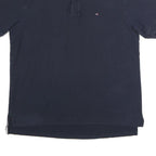 TOMMY HILFIGER Mens Navy Blue Short Sleeve Plain Cotton Polo Shirt XL