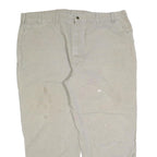 CARHARTT Mens Regular Beige Cotton Blend Zip Trousers W48 L30 Workwear Heavy