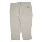 CARHARTT Mens Regular Beige Cotton Blend Zip Trousers W48 L30 Workwear Heavy