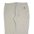 CARHARTT Mens Regular Beige Cotton Blend Zip Trousers W48 L30 Workwear Heavy