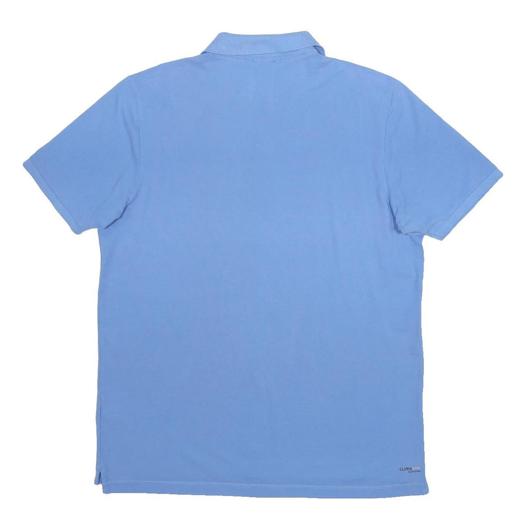 ADIDAS Mens Blue Cotton Blend Polo Shirt XL Climalite Logo Casual Sportswear