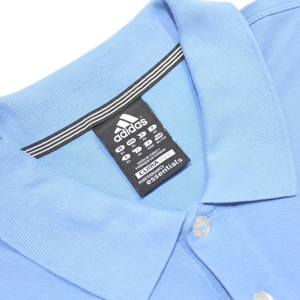 ADIDAS Mens Blue Cotton Blend Polo Shirt XL Climalite Logo Casual Sportswear