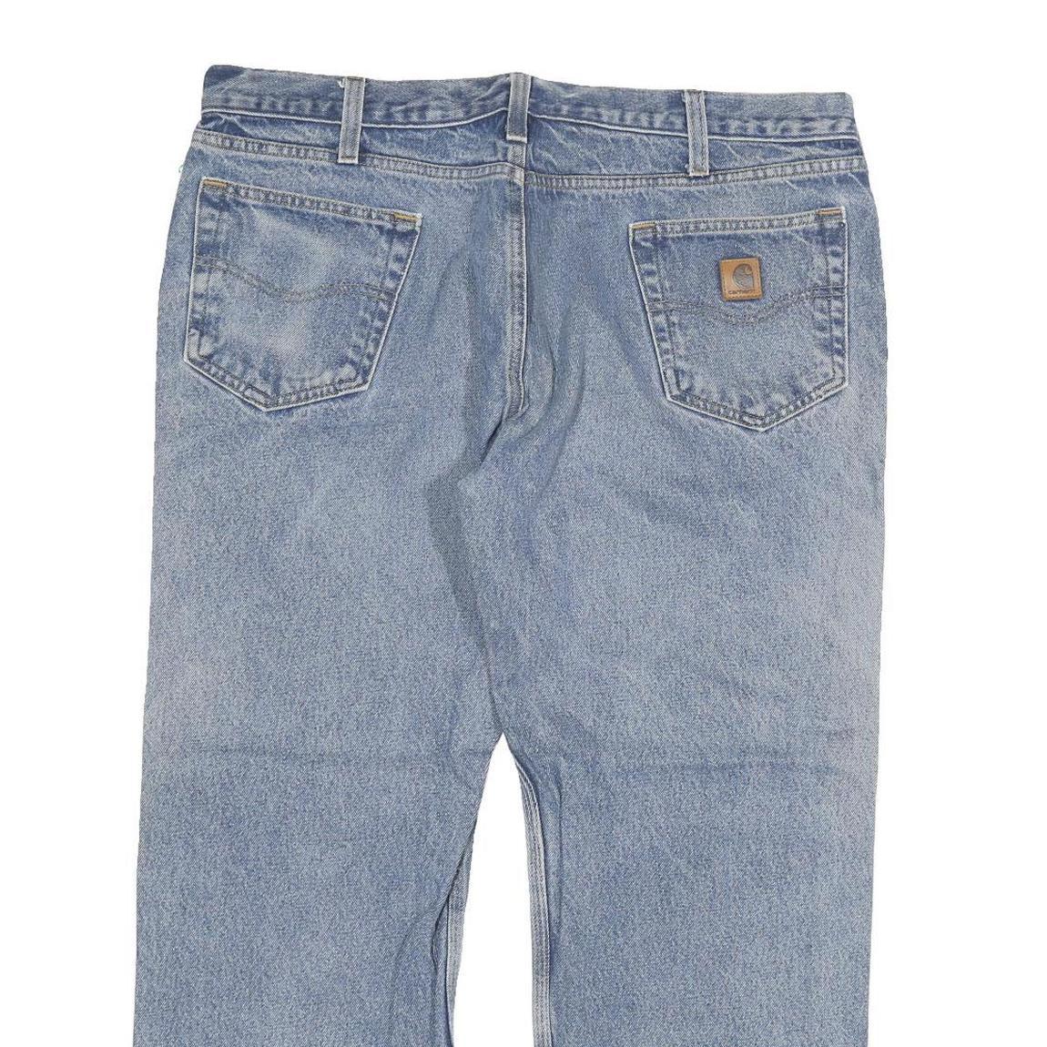 CARHARTT Mens Relaxed Blue Denim Light W40 L30 Cotton Blend Zip Jeans