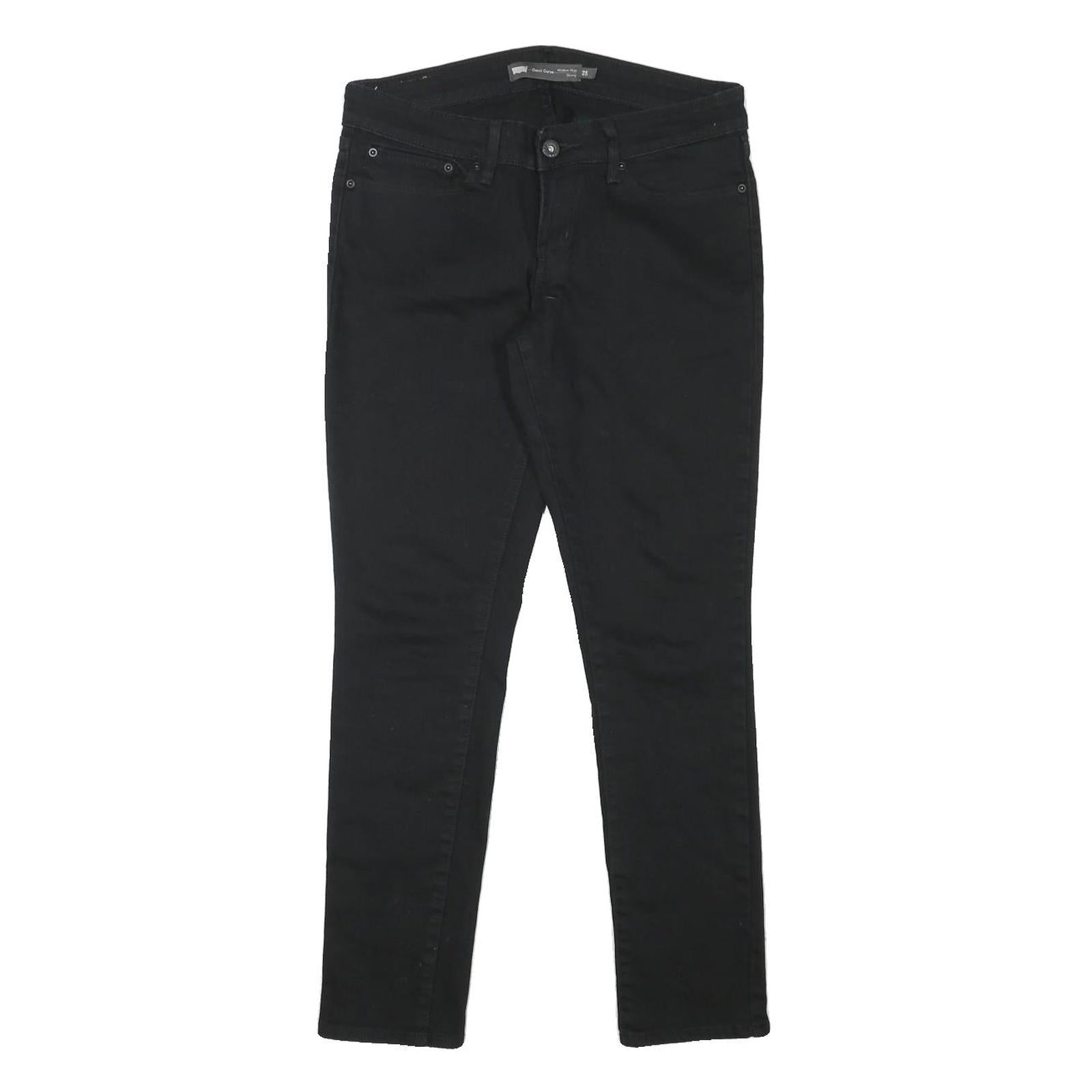 LEVI'S Womens Black Slim Skinny Denim Medium W29 L28 Cotton Blend Zip Jeans